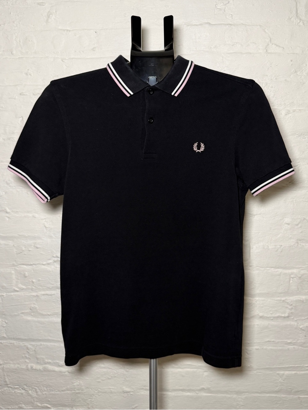 Fred Perry Black Polo with Pink & White Tipping